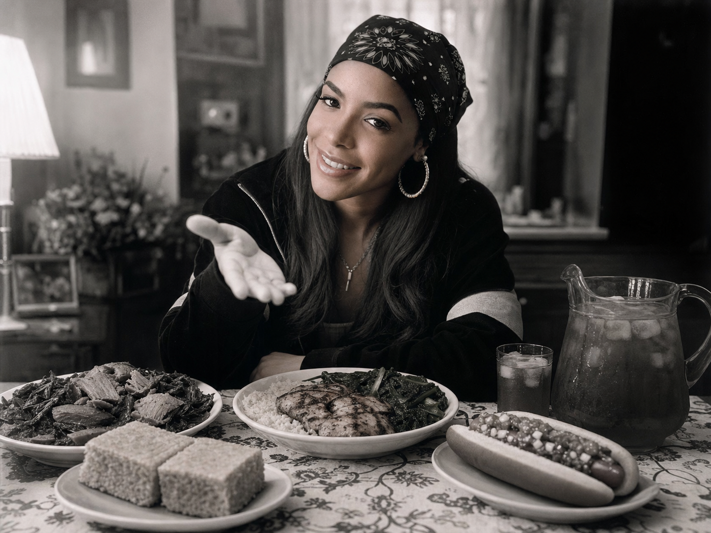 Aaliyah at the table