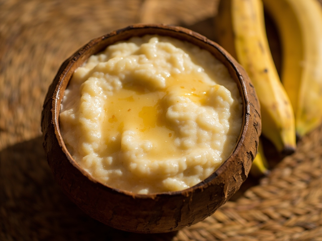 Bouillie d'igname au miel et à la banane