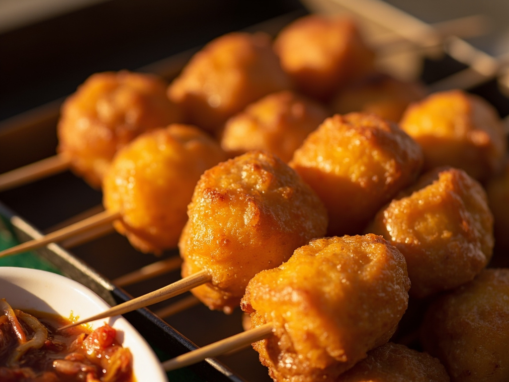 Kwek-kwek (battered and fried quail eggs)
