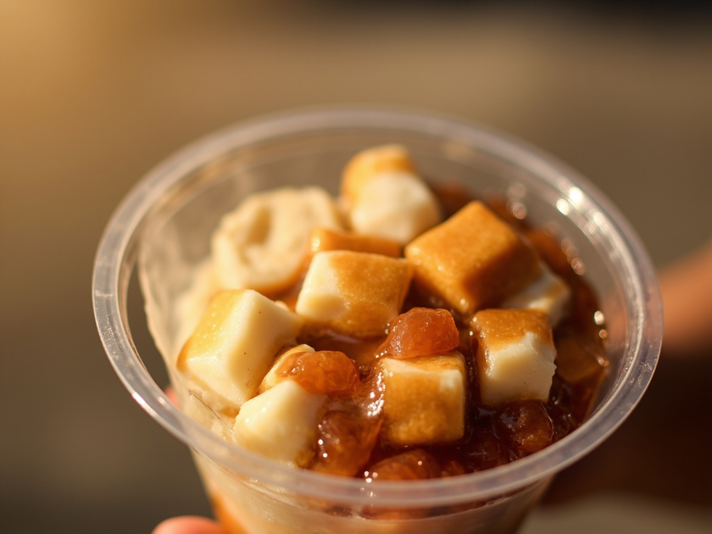 Taho (tofu soyeux au sirop et perles de sagou)