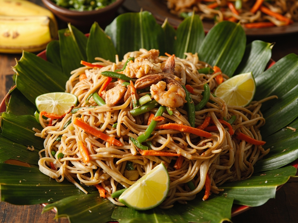 Pancit bihon guisado (nouilles de riz sautées)