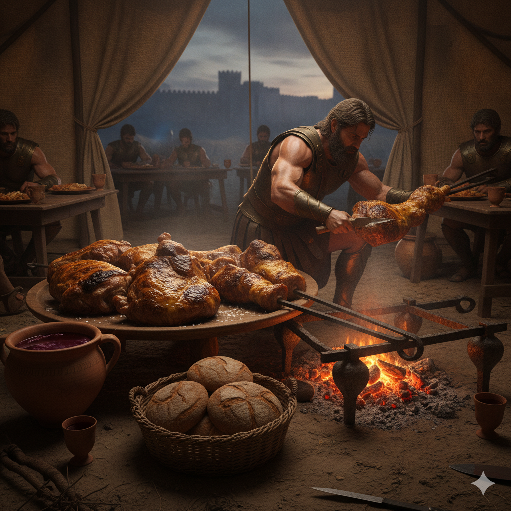 Achilles' spit-roasted mutton