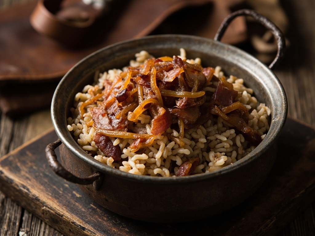 Kasza gryczana ze skwarkami — Buckwheat Groats with Cracklings