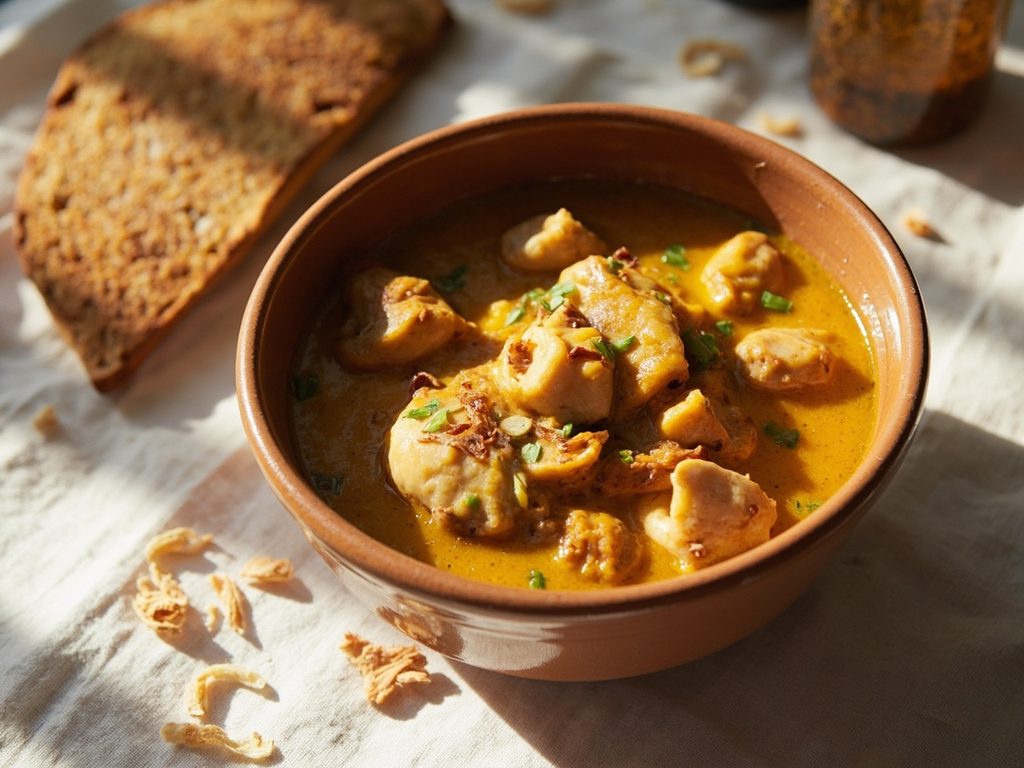 Chicken Broth with Almonds and Saffron