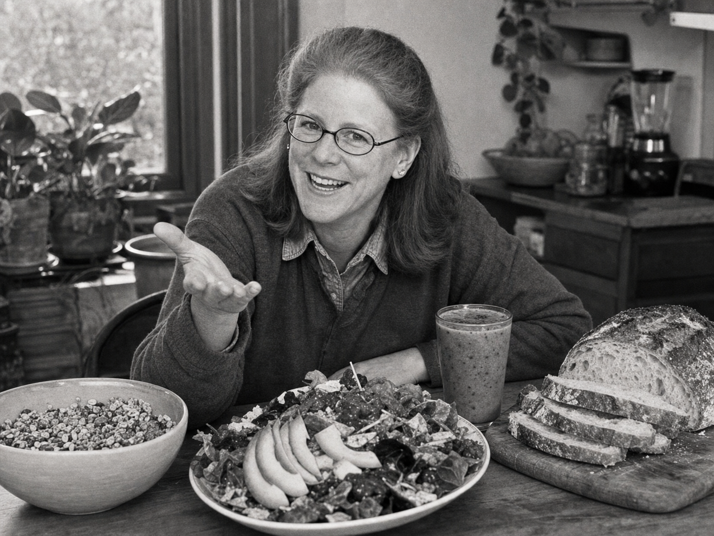 Adele Goldberg at the table