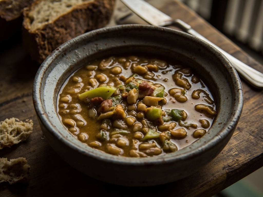 Barley and Broad Bean Pottage with Leeks