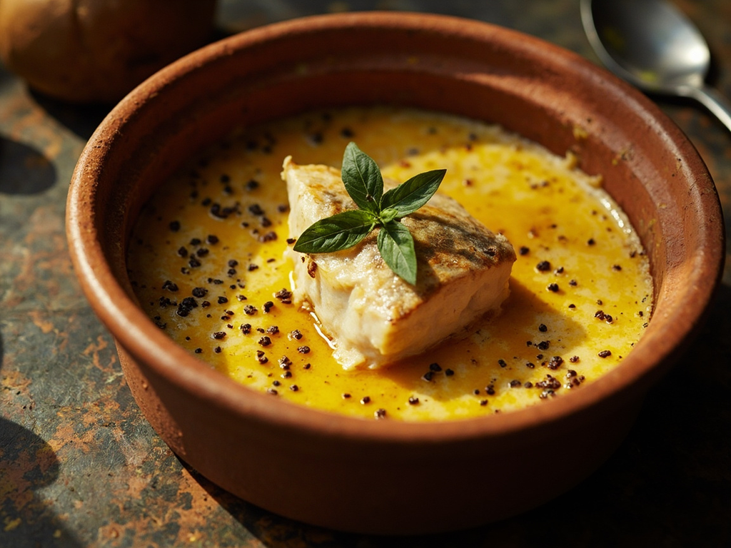 Fish patina with garum and honey