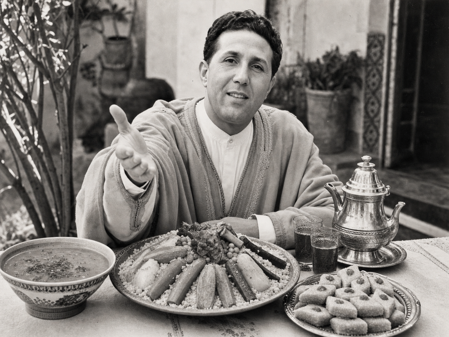 Ahmed Ben Bella at the table