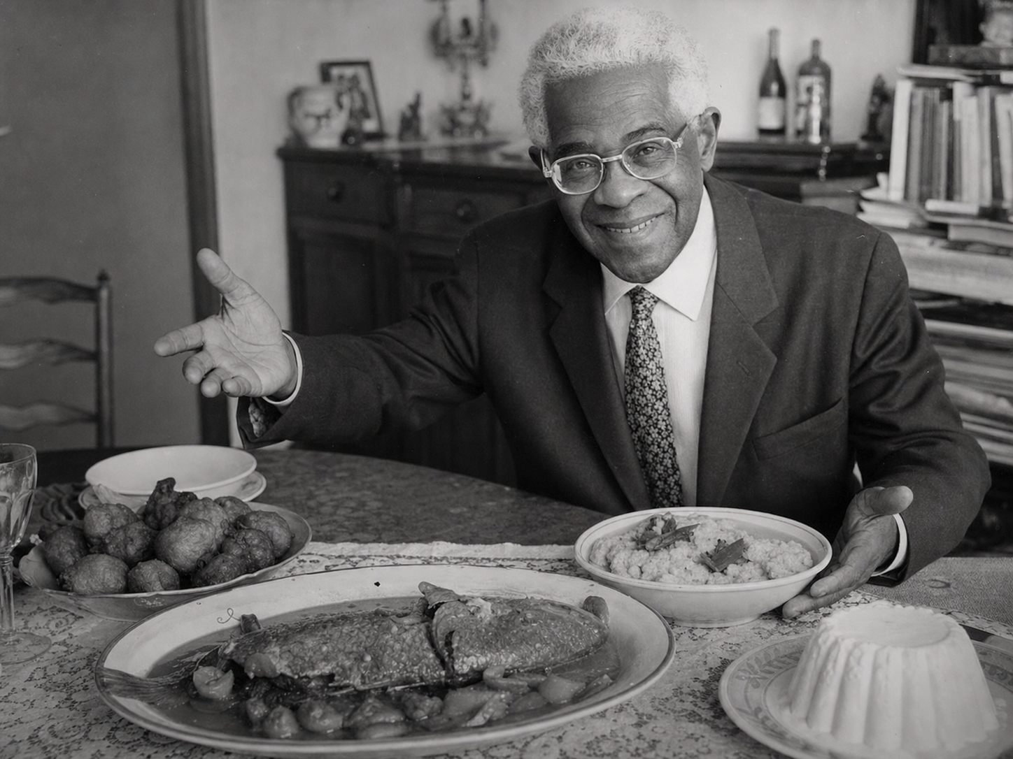 Aimé Césaire at the table
