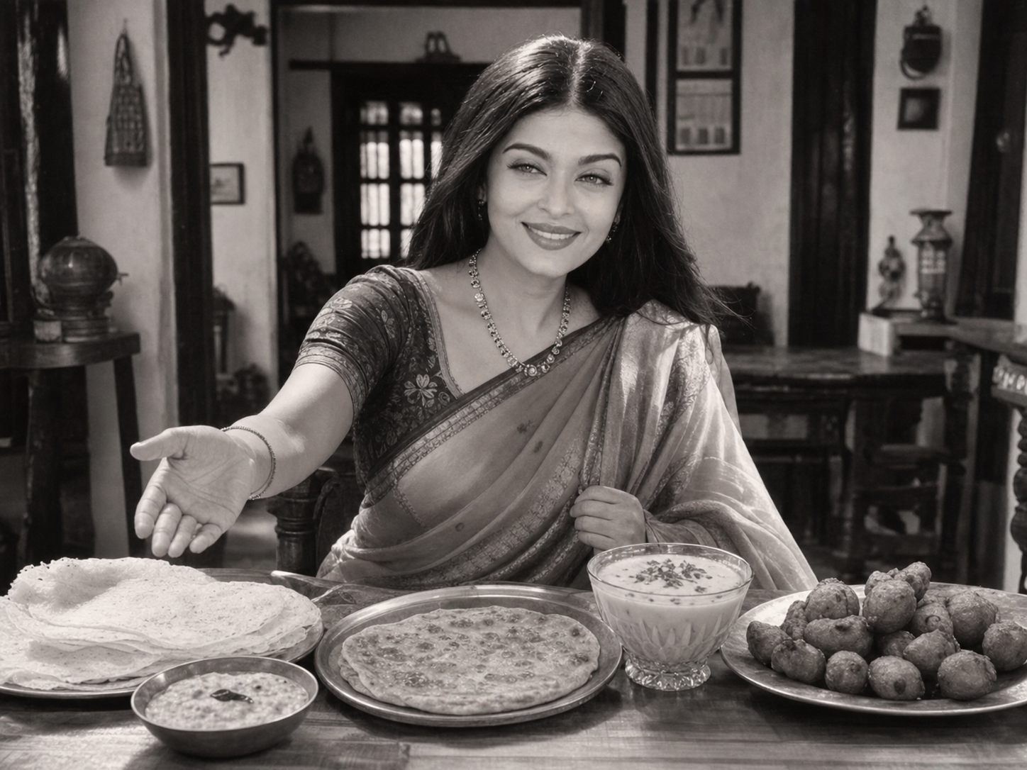 Aishwarya Rai at the table