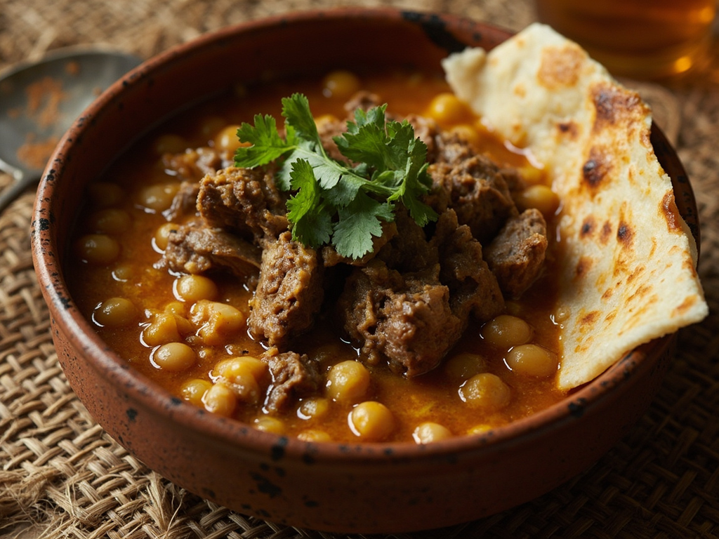 Tharīd à l'agneau et aux pois chiches