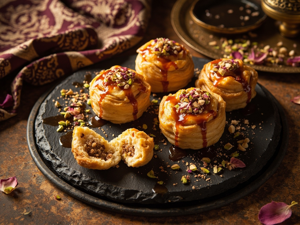 Lauzīnaj (feuilleté aux amandes et à l'eau de rose)