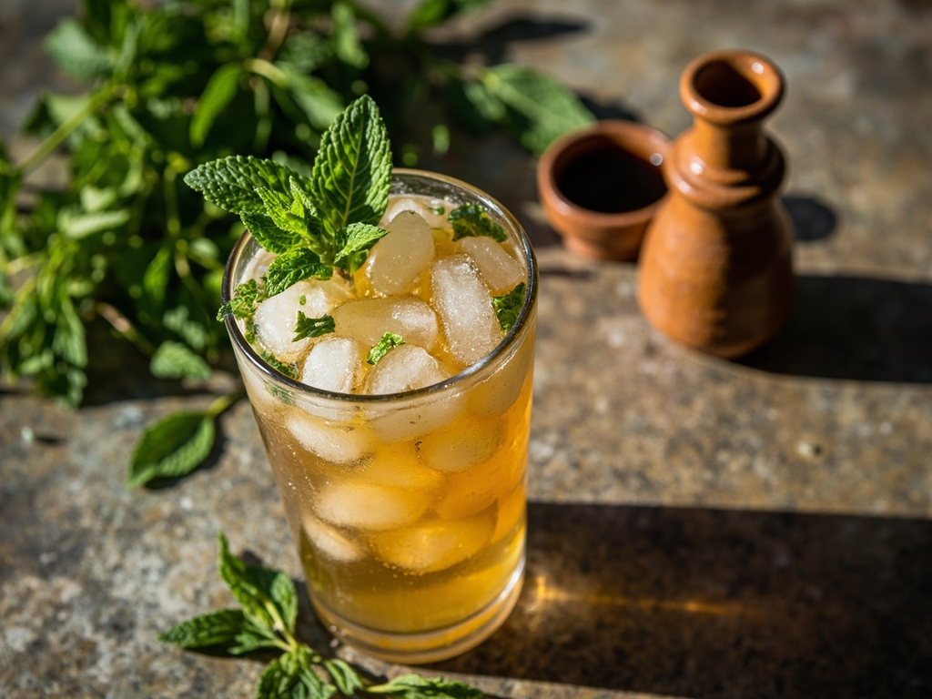 Sikanjabîn, sirop de miel et vinaigre à la menthe