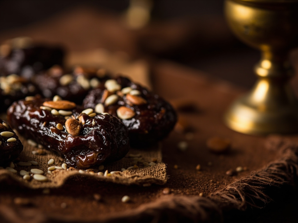 Khabîs de dattes aux amandes et au sésame