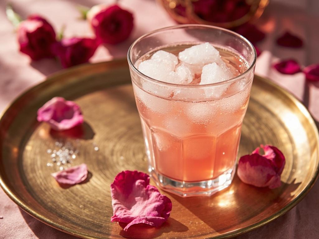 Jullāb à l'eau de rose (sirop rafraîchi à la neige)