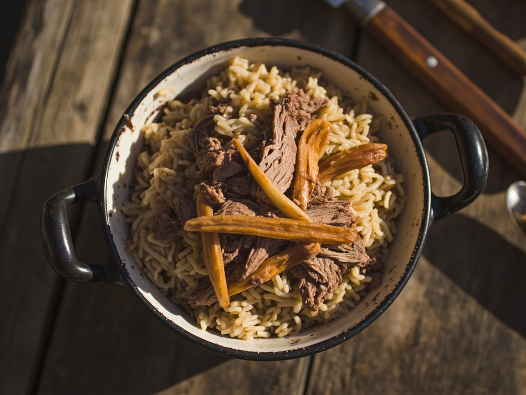 Riz au bœuf de conserve, façon cambuse