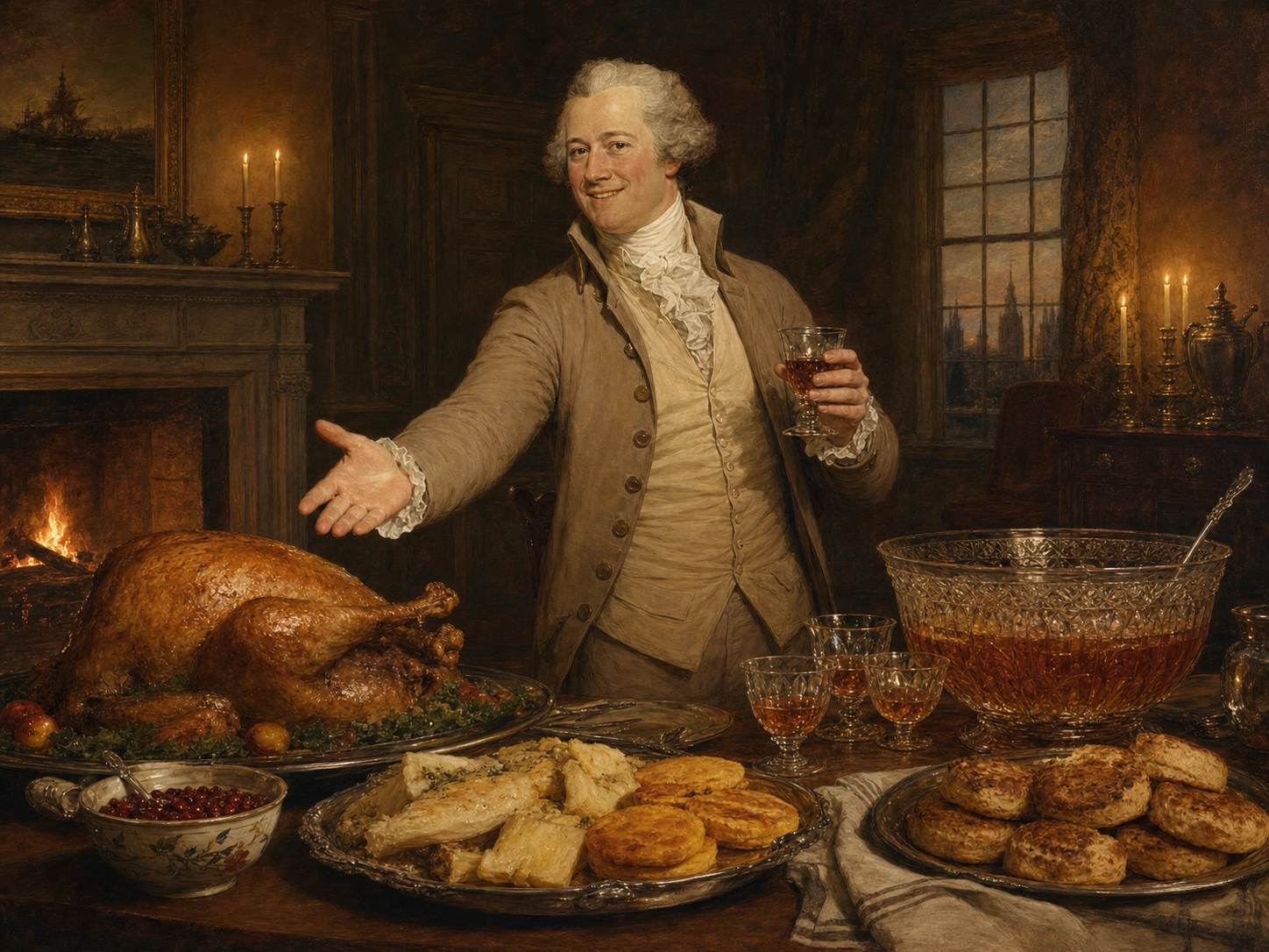 Alexander Hamilton at the table