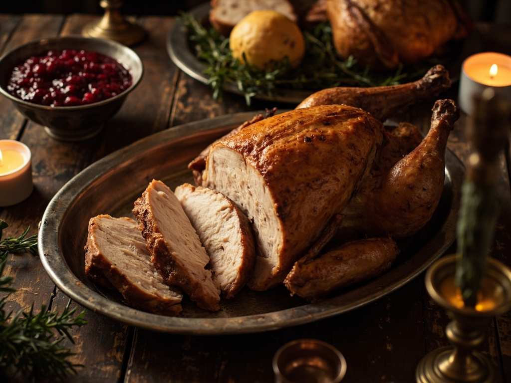 Roast Wild Turkey with Cranberry Sauce