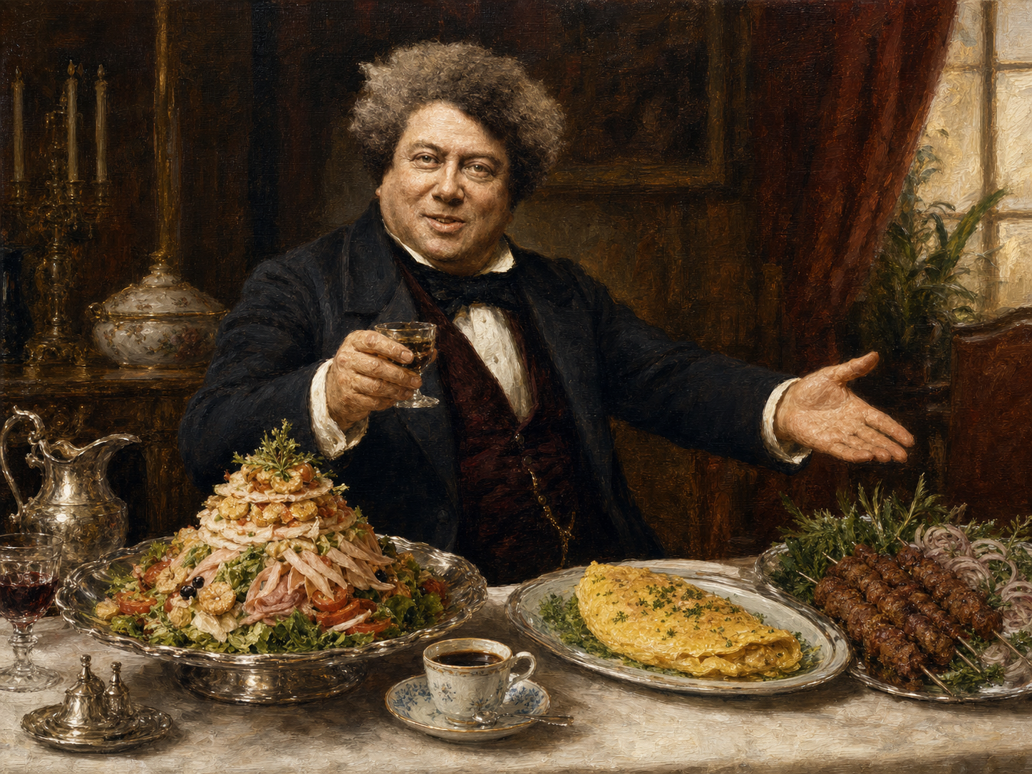 Alexandre Dumas at the table