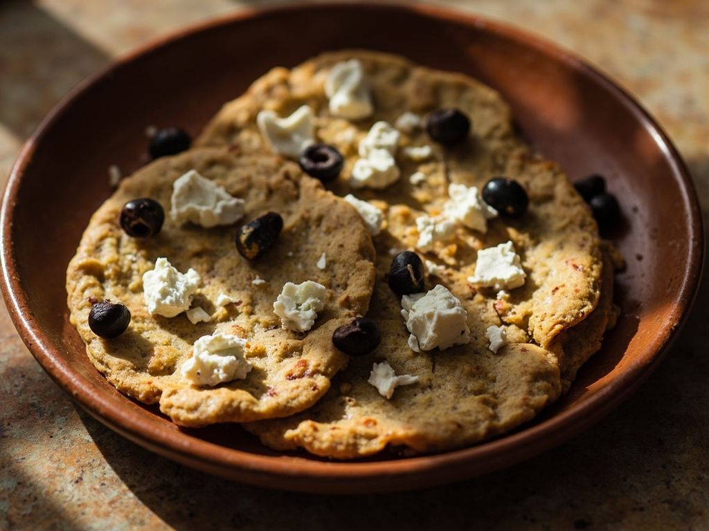 Barley Maza with Goat Cheese and Olives