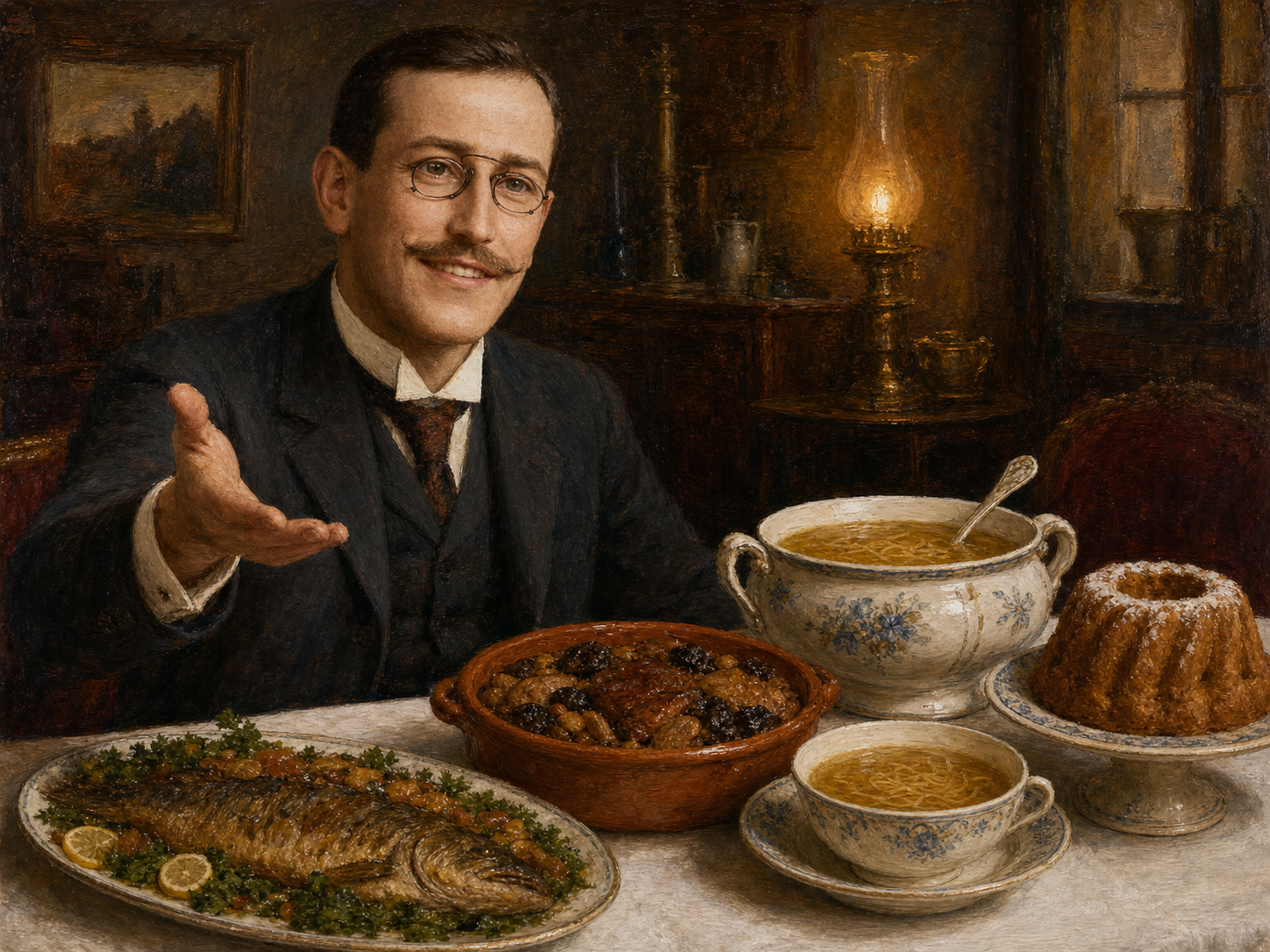 Alfred Dreyfus at the table