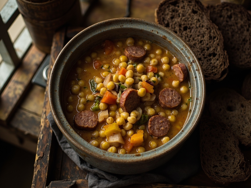 Erbseneintopf — soupe-ragoût de pois cassés au lard