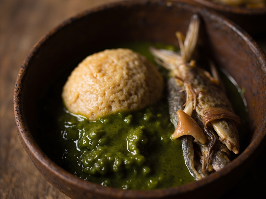 Tô de mil à la sauce de gombo séché