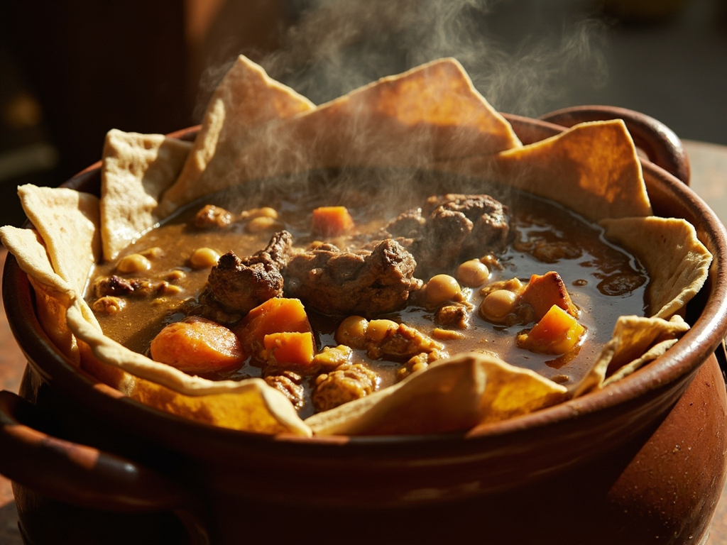 Tharid — pain trempé au bouillon de viande
