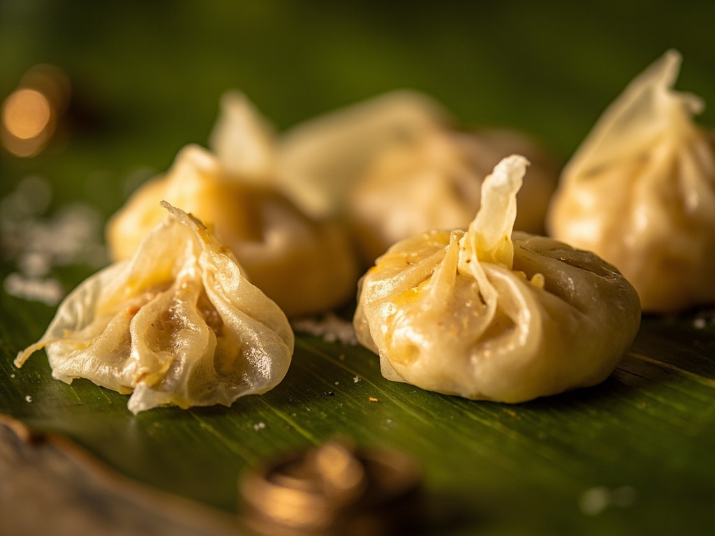Steamed modak with coconut and jaggery
