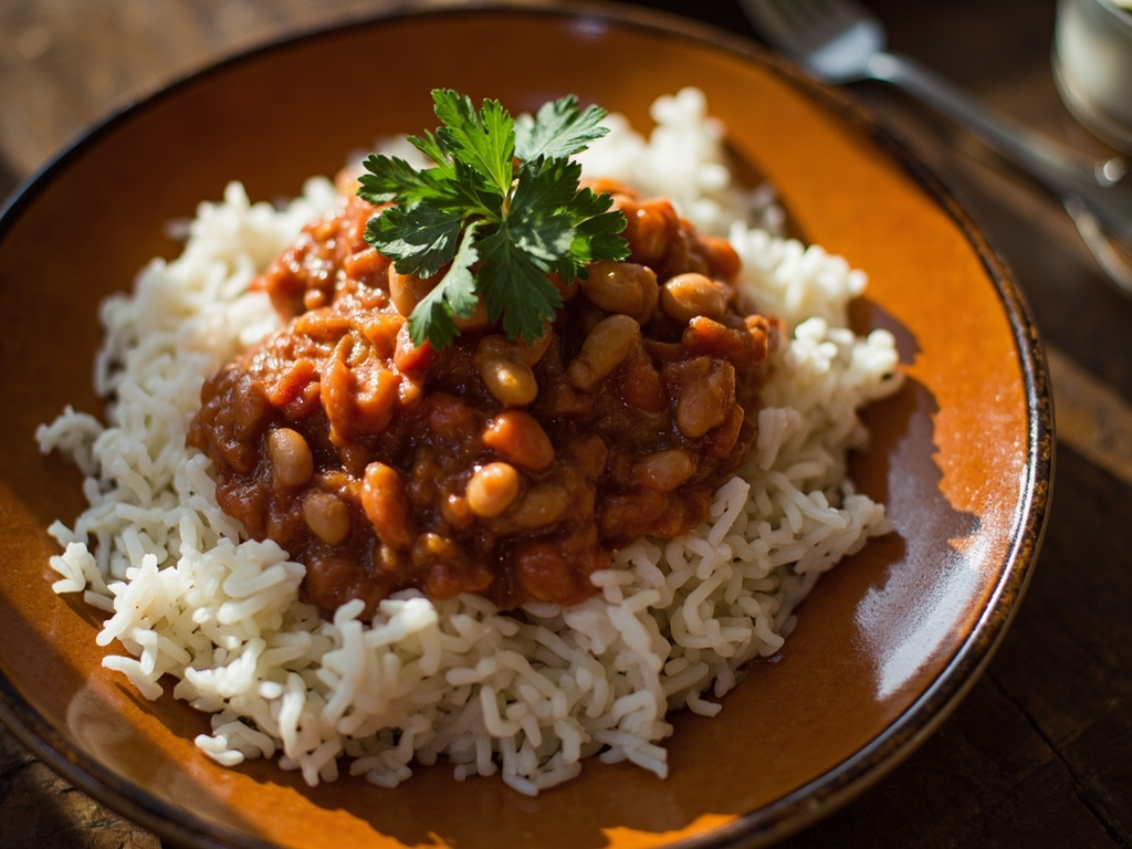 Arroz con habichuelas guisadas (riz et haricots du Spanish Harlem)