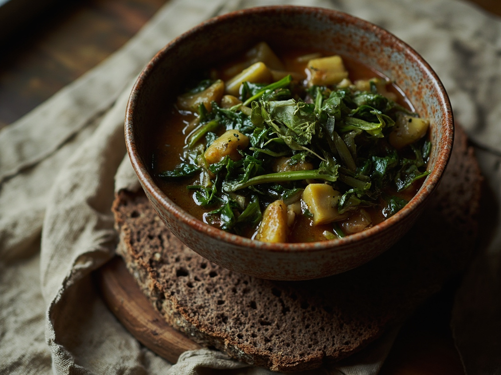 Green porray of leeks and chard