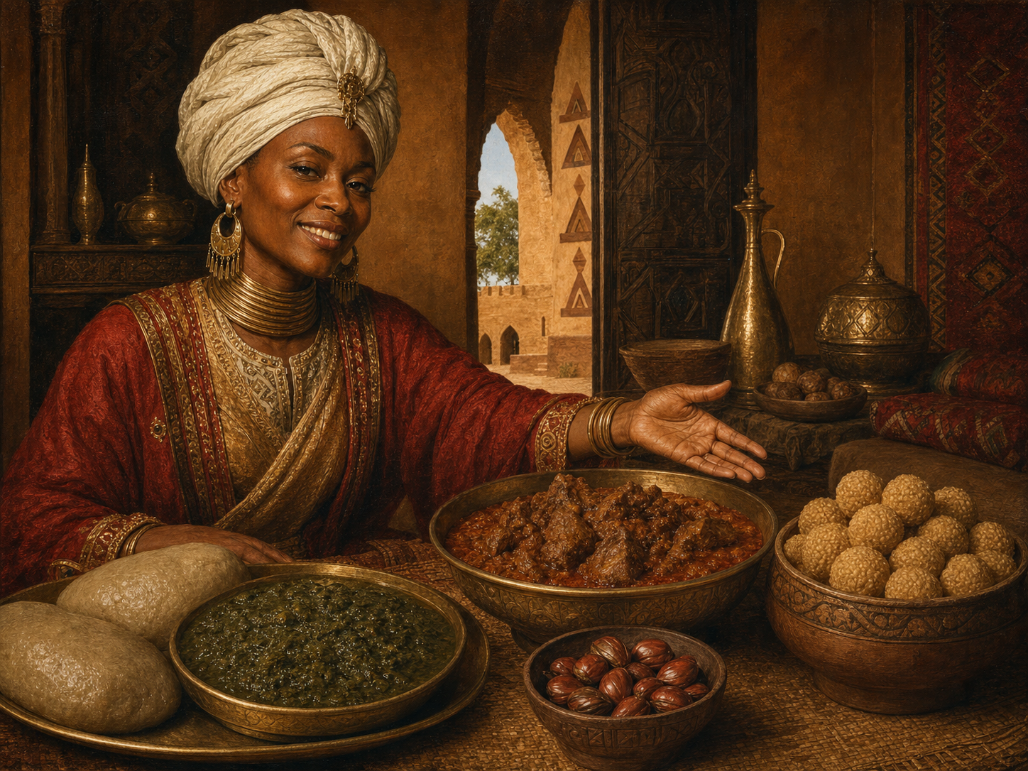 Amina de Zaria at the table