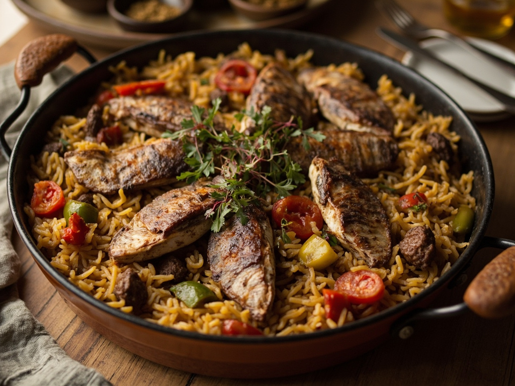 Thiéboudienne (rice with fish)