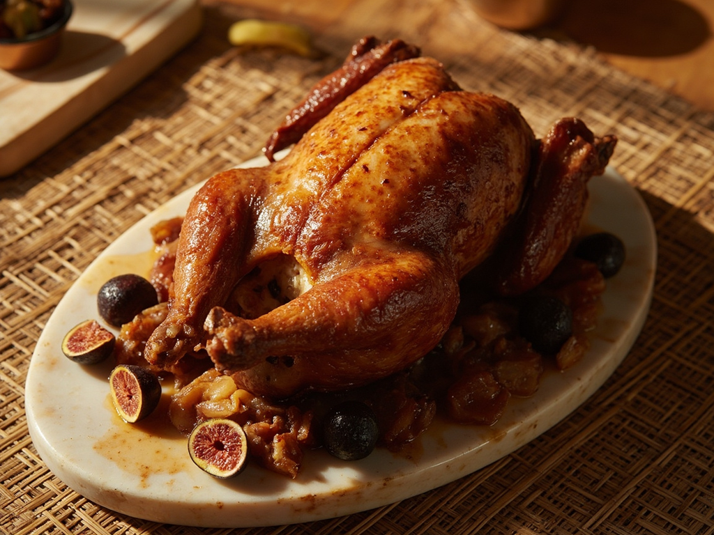 Honey-Glazed Roast Goose with Figs