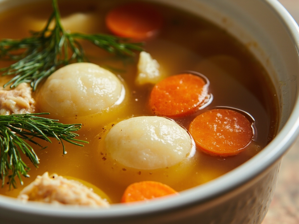 Bouillon de poule aux boulettes de matzo