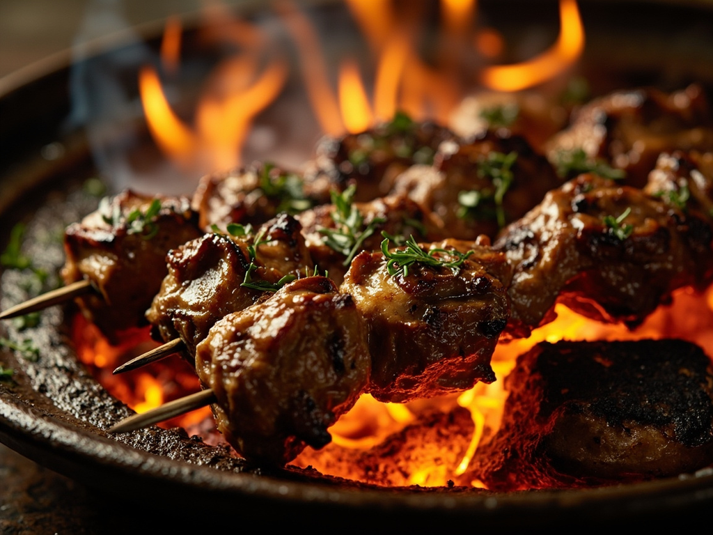 Spit-roasted lamb from Hector's banquet