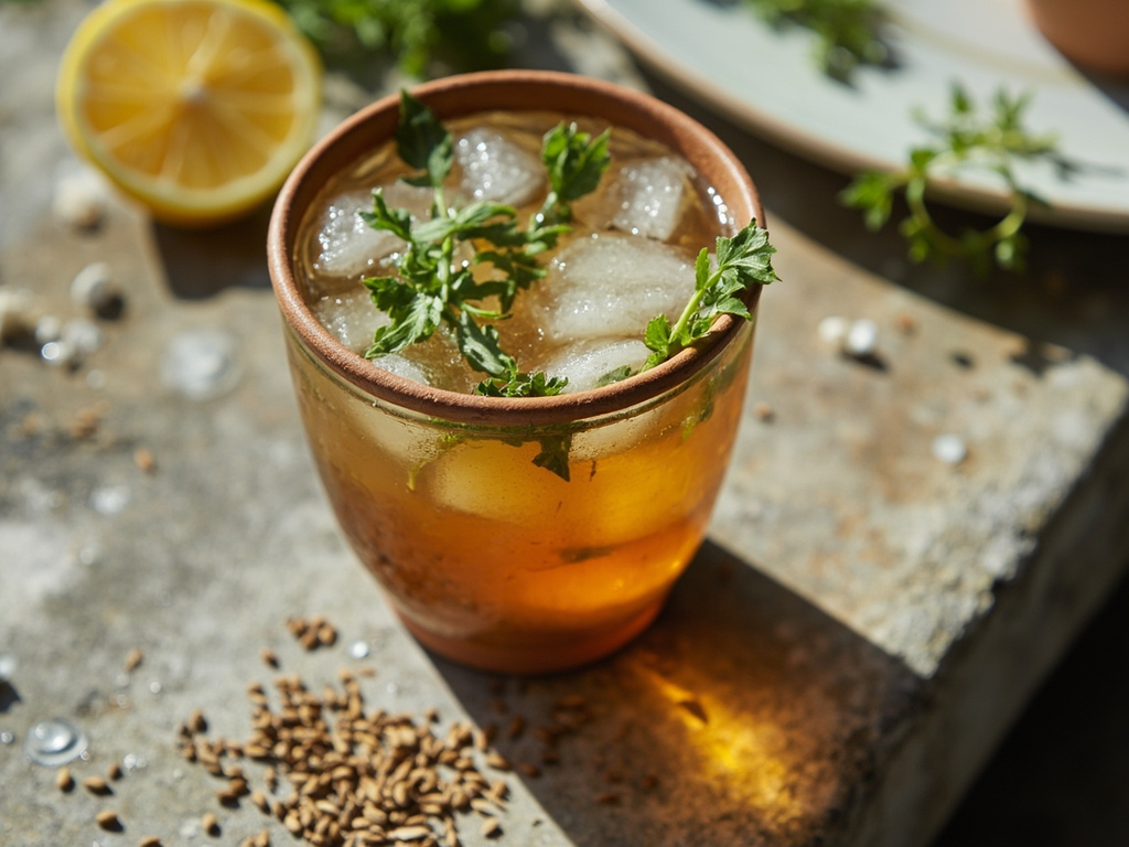 Phouska (eau vinaigrée aux herbes des camps)