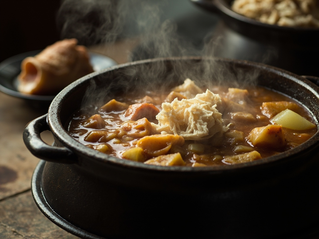 Shyakpa, ragoût sherpa de pommes de terre et yak séché