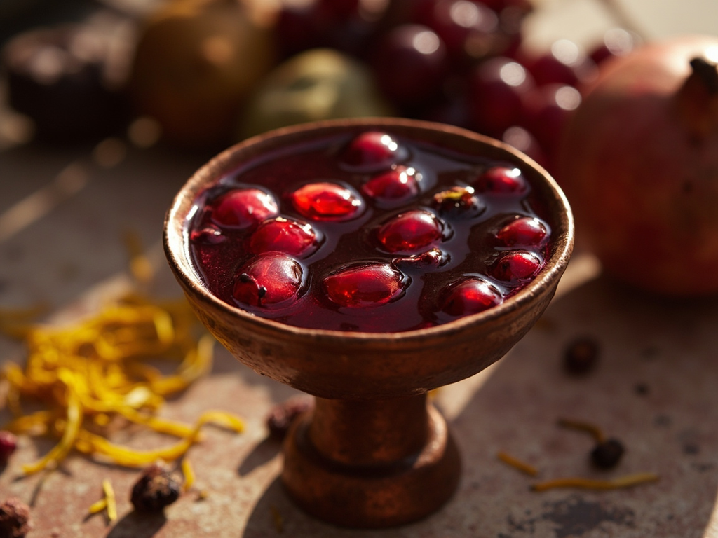 Boisson de grenade et de moût de raisin