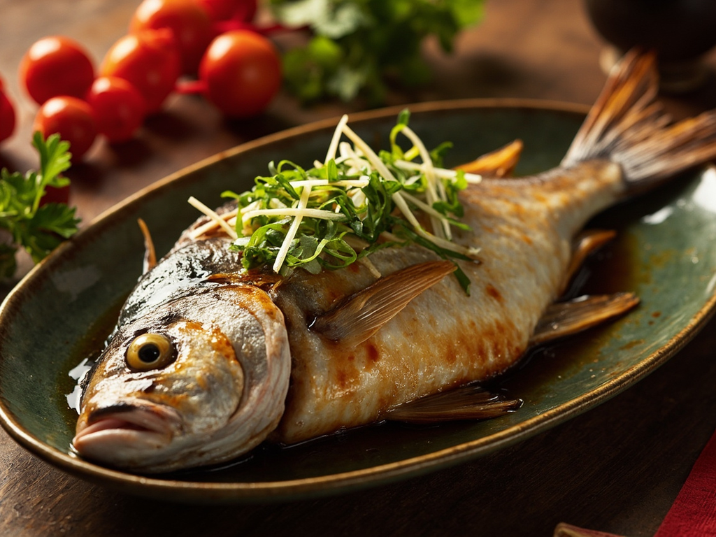 Poisson entier à la vapeur (清蒸魚)