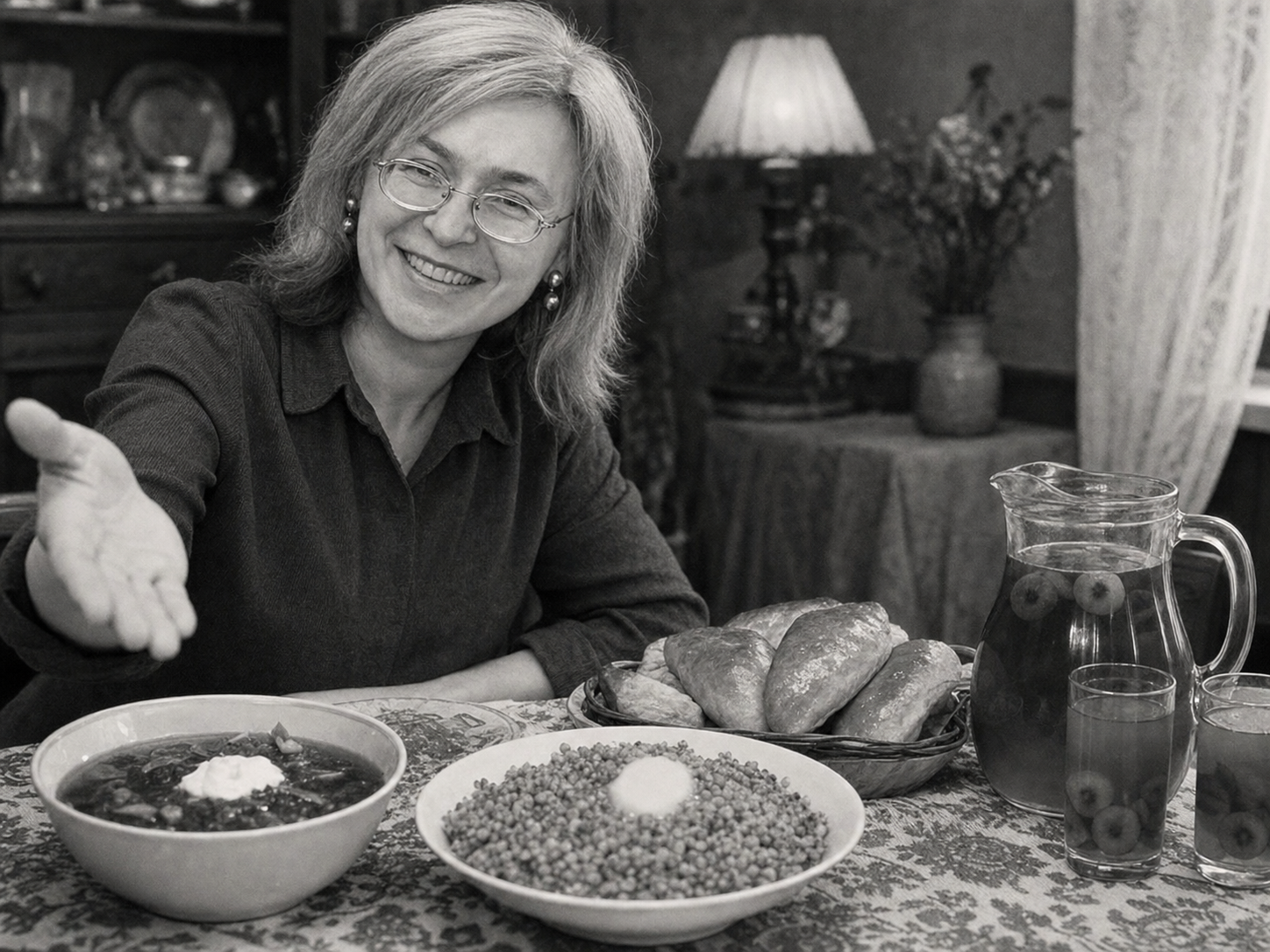 Anna Politkovskaïa à table