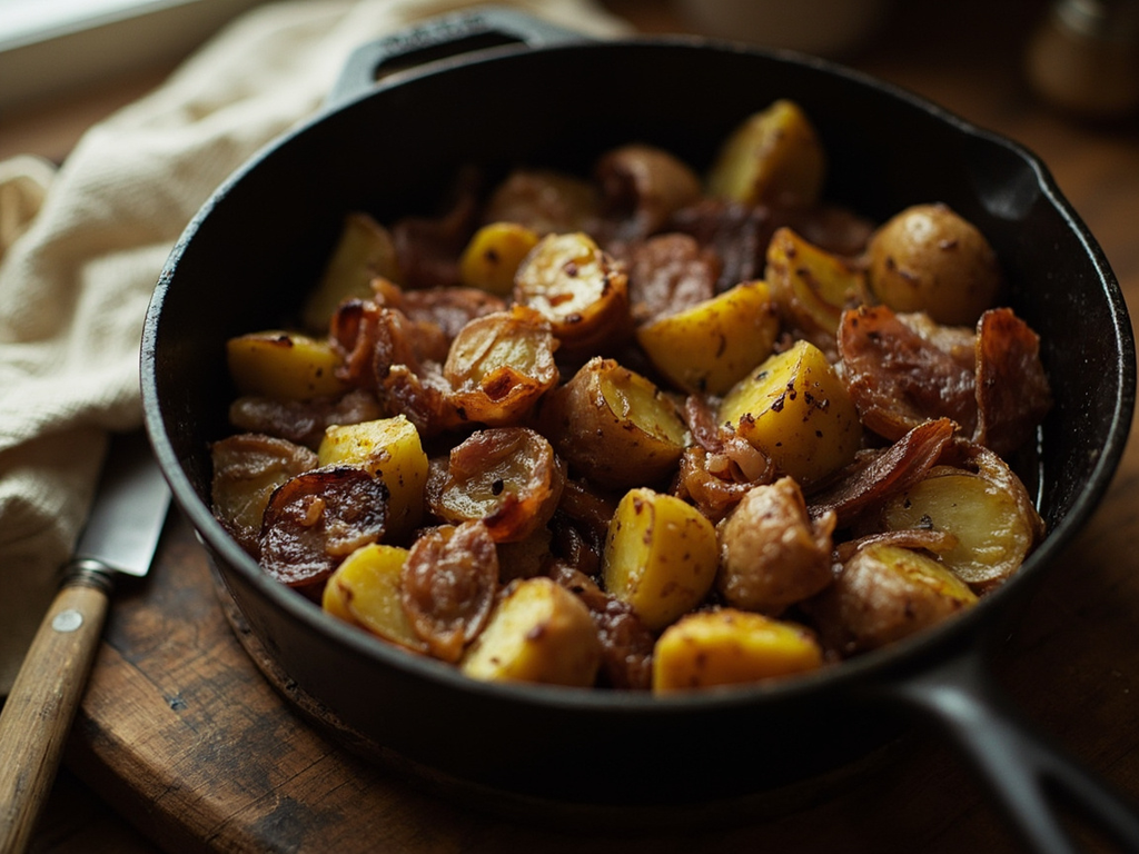 Pommes de terre au lard et au cidre