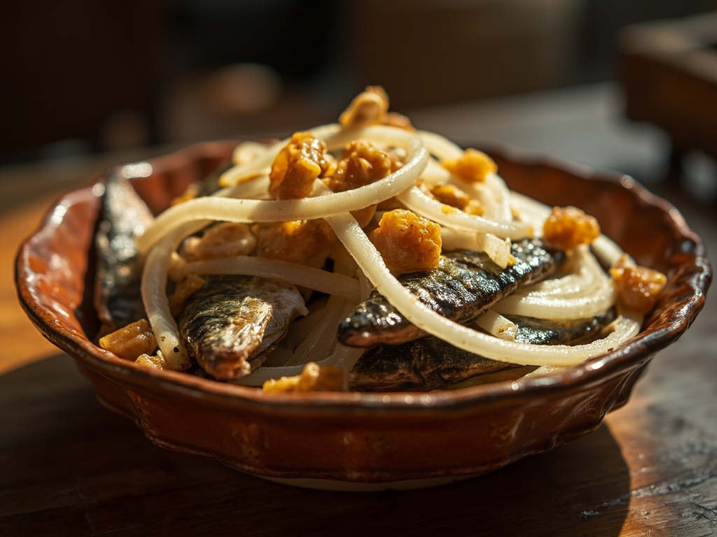 Sarde in saor (sardines à l'aigre-doux et aux pignons)