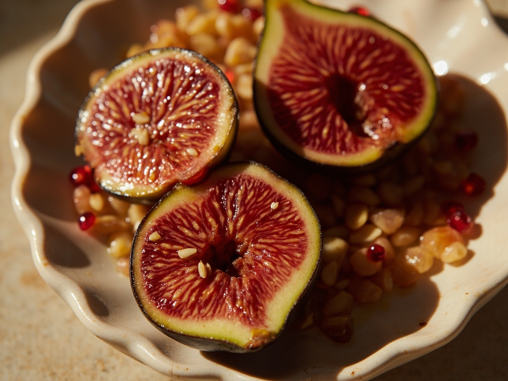 Figues et grenades au miel et sésame pour la fête de la crue