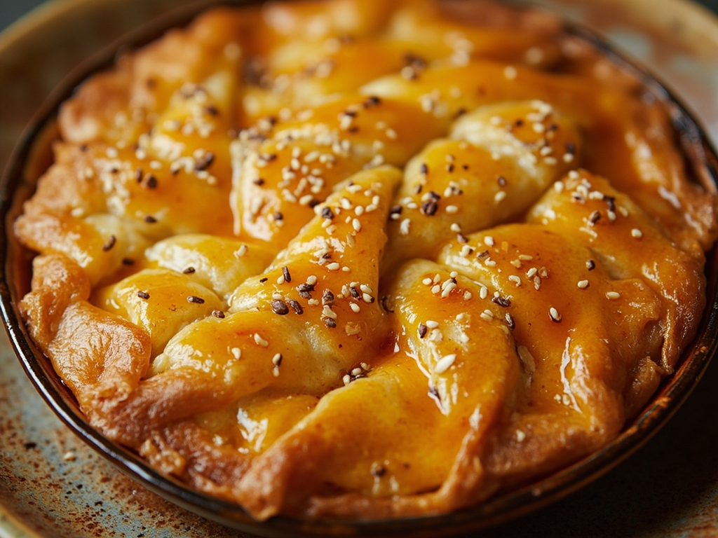 Honey and Saffron Plakous from Tmolos — the offering cake