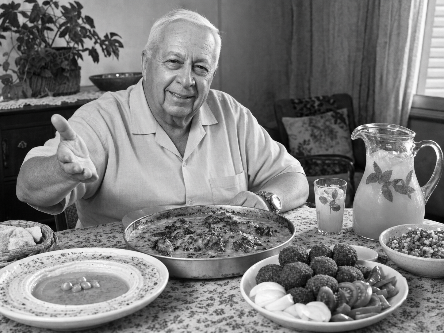 Ariel Sharon at the table