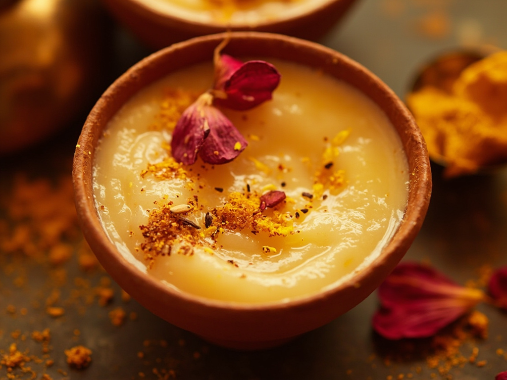 Pāyasa — riz au lait sucré au jaggery et à la cardamome