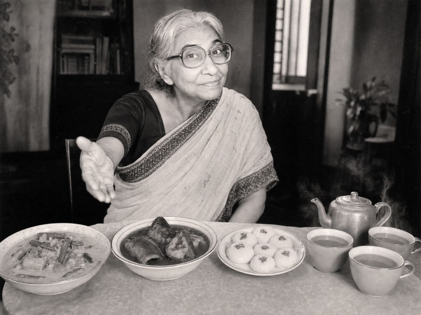Asima Chatterjee à table