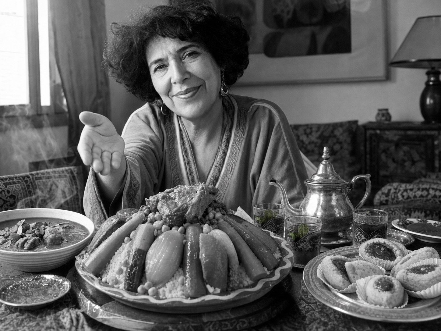Assia Djebar at the table