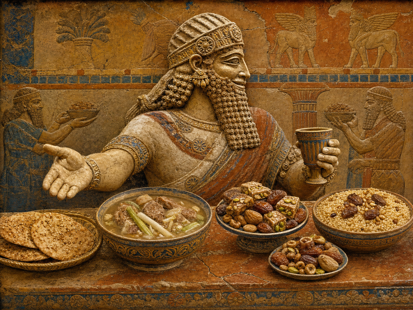 Ashurbanipal at the table